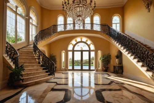 outside staircase,luxury home interior,entryway,staircase,entrance hall,foyer,luxury property,hallway,mansion,luxury home,circular staircase,winding staircase,house entrance,stone stairs,stone floor,entranceway,cochere,palladianism,entryways,palatial,Illustration,Abstract Fantasy,Abstract Fantasy 04