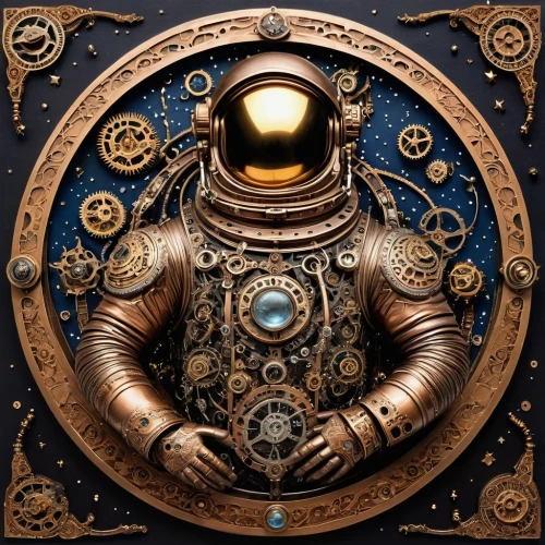 steampunk,iron door,tock,metallic door,portal,steampunk gears,taikonaut,clockmaker,steel door,gargantua,vostok,cosmonaut,aquanaut,astronautic,astronautical,astronaut,servitor,horologium,clockwork,steamboy,Illustration,Realistic Fantasy,Realistic Fantasy 13