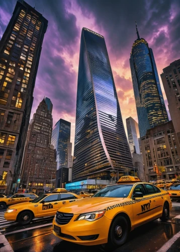 new york taxi,yellow taxi,taxicabs,taxi cab,taxicab,taxis,newyork,cityscapes,city scape,taxi,cabs,yellow car,manhattan,new york,skylines,new york skyline,sunstorm,1 wtc,big apple,taxi stand,Illustration,Retro,Retro 20