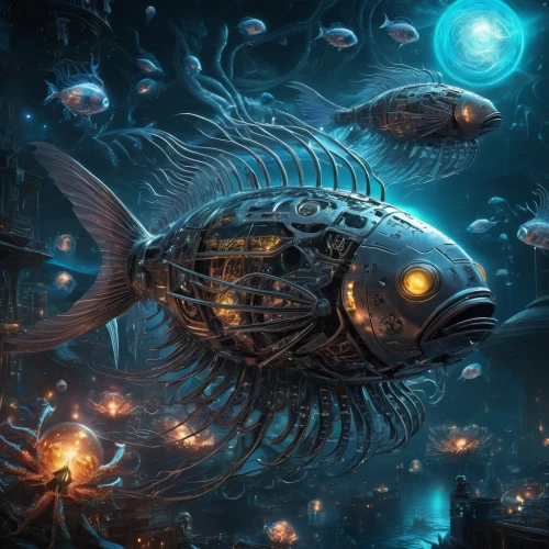 deep sea nautilus,lanternfish,nautilus,bathysphere,anglerfish,dragonfish,gradimir,deepsea,atlanticus,deep sea,spelljammer,coelacanth,taniwha,samuil,gravemind,xeno,apiarium,fish in water,narcosis,shravana,Conceptual Art,Sci-Fi,Sci-Fi 09