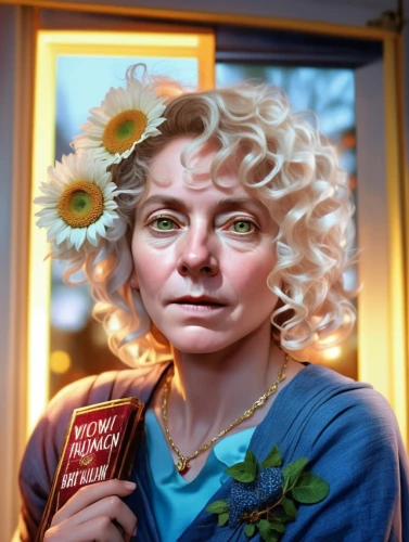 blonde woman reading a newspaper,lalonde,rosalyn,dws,mitford,tarjanne,portrait of christi,maude,margriet,ironweed,romijn,coverdale,debbie,author,dahlia bloom,blonde sits and reads the newspaper,margolyes,woman holding pie,annabeth,kornbluth,Photography,General,Realistic