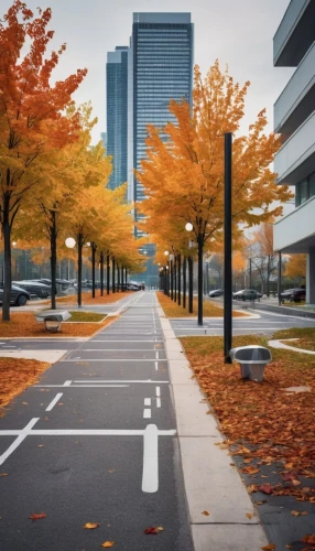 tree-lined avenue,yeouido,bicycle path,arborway,bicycle lane,urban landscape,paved square,autumn scenery,tree lined avenue,the trees in the fall,autumn park,streetscapes,autumn frame,autumn background,autumn in japan,walkability,songdo,marunouchi,mississauga,asphalt road,Illustration,Black and White,Black and White 07