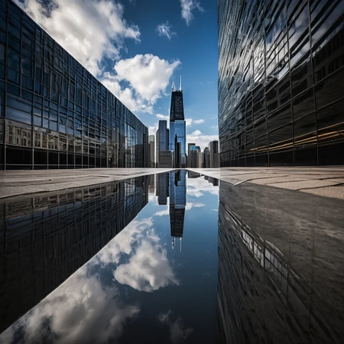 reflecting pool,rencen,sears tower,shard of glass,glass building,reflexed,reflected,reflectional,reflections,world trade center,chicago skyline,reflect,tall buildings,1 wtc,wolfensohn,reflections in water,bunshaft,reflejo,reflection,reflection in water,Photography,Fashion Photography,Fashion Photography 06