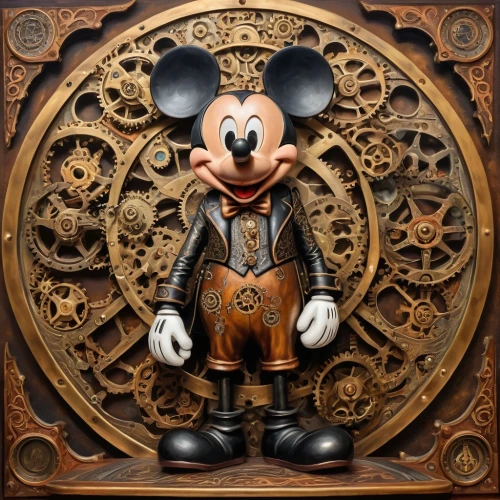 imagineering,clockmaker,mickey mause,grandfather clock,mickey,imageworks,micky mouse,mouseketeer,imagineer,watchmaker,micky,wood carving,animatronic,clockmakers,shanghai disney,antique background,antiquorum,imagineers,carved wood,astronomical clock,Illustration,Realistic Fantasy,Realistic Fantasy 13