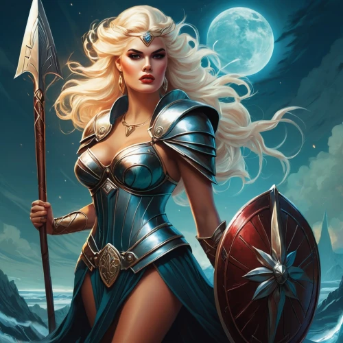thorhild,female warrior,krietor,sigyn,fantasy woman,jaina,thundra,wonderwoman,diana,warrior woman,heroic fantasy,strong woman,yavana,strong women,etheria,goddess of justice,sandahl,sisoulith,arianrhod,sorceress,Conceptual Art,Fantasy,Fantasy 21