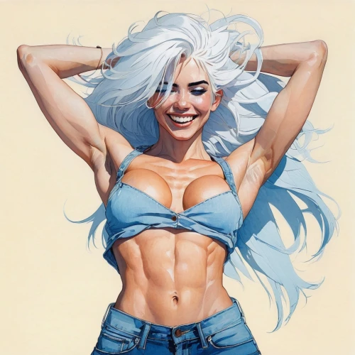 muscle woman,kida,shanna,yurko,allura,weiss,elsa,ororo,korana,rexha,alexa,dazzler,urd,strongwoman,winterblueher,franziska,hilda,trish,ryoko,diana,Illustration,Paper based,Paper Based 19