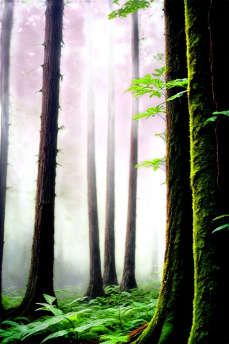 foggy forest,beech forest,spruce forest,fir forest,germany forest,coniferous forest,forestland,elven forest,mirkwood,endor,forests,forest,holy forest,bavarian forest,green forest,forest of dreams,forested,mixed forest,the forest,deciduous forest,Illustration,Japanese style,Japanese Style 11