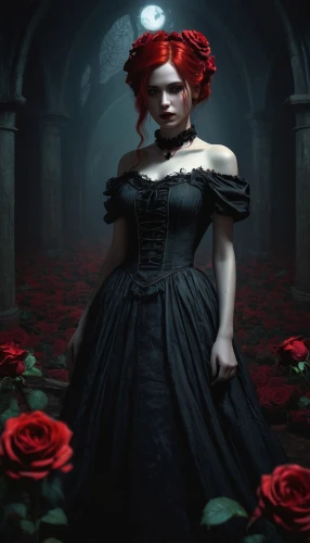 black rose,red rose,gothic portrait,gothic woman,derivable,red roses,rasputina,countess,queen of hearts,way of the roses,dark gothic mood,rose png,gothic dress,rosevelt,persephone,romantic rose,scent of roses,porcelain rose,victorian lady,gothic style,Conceptual Art,Daily,Daily 22