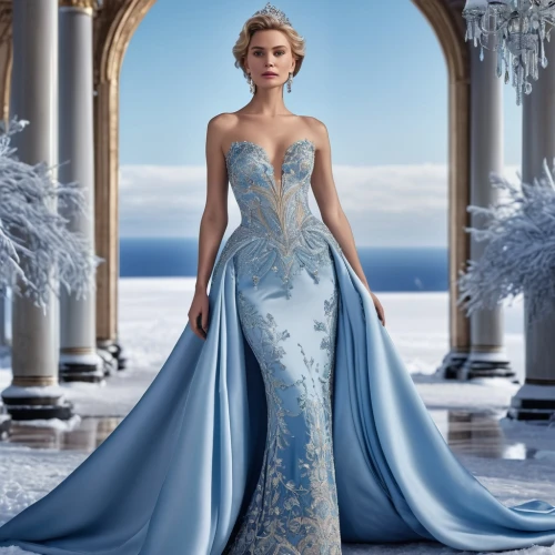 the snow queen,elsa,margaery,suit of the snow maiden,margairaz,ice queen,ball gown,galadriel,siriano,frigga,sigyn,white rose snow queen,cinderella,cendrillon,a floor-length dress,ice princess,ballgown,frozen,charlize,evening dress,Photography,General,Realistic