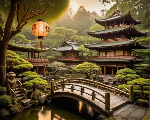 japan garden,asian architecture,japan landscape,japanese garden,the golden pavilion,japanese garden ornament,teahouses,japanese shrine,golden pavilion,kyoto,beautiful japan,japon,teahouse,japanese art,japanese background,japanese lantern,shinto,ryokans,japanese-style room,japanese culture,Illustration,Realistic Fantasy,Realistic Fantasy 13