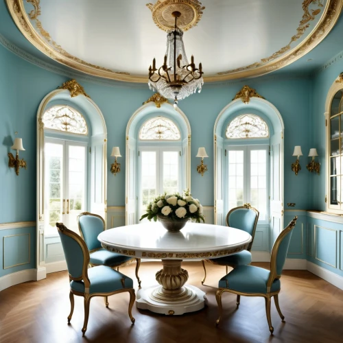 dining room,breakfast room,dining room table,dining table,blue room,danish room,ornate room,tureens,baccarat,opulently,great room,opulent,opulence,ritzau,interior decoration,poshest,victorian room,interior decor,cochere,chateau margaux,Photography,General,Realistic