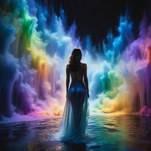 colorful background,rainbow background,fantasy picture,aura,colorful light,spectral colors,iridescent,colorful water,the festival of colors,intense colours,mystical portrait of a girl,magical,vapor,fantasia,dream art,immersed,creative background,bifrost,abstract rainbow,auras,Photography,Artistic Photography,Artistic Photography 04