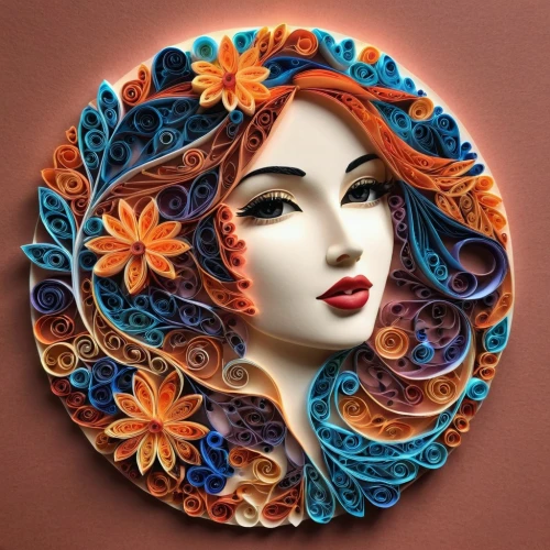 flamenca,decorative plate,viveros,embroidery hoop,oaxacan,majolica,maiolica,paper art,rose wreath,embroidered flowers,art deco wreaths,stitched flower,orange floral paper,girl in a wreath,fabric flower,floral wreath,blooming wreath,autumn wreath,beautiful bonnet,embroideries,Unique,Paper Cuts,Paper Cuts 09