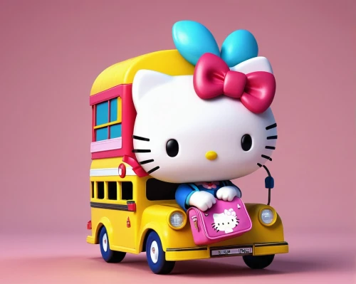hello kitty,cute cartoon character,doll cat,cute cartoon image,bus,school bus,cartoon cat,kidrobot,meap,sanrio,minimo,schoolbus,cate,city bus,cartoon car,3d render,miffy,eloise,dunny,dribbble,Unique,3D,3D Character