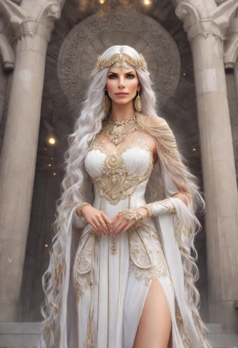 galadriel,miss circassian,celtic queen,gothel,white rose snow queen,goddess of justice,rivendell,the snow queen,frigga,margairaz,estess,vasilisa,naqadeh,ice queen,fantasy woman,sisoulith,margaery,mother mary,priestess,mervat,Photography,Realistic