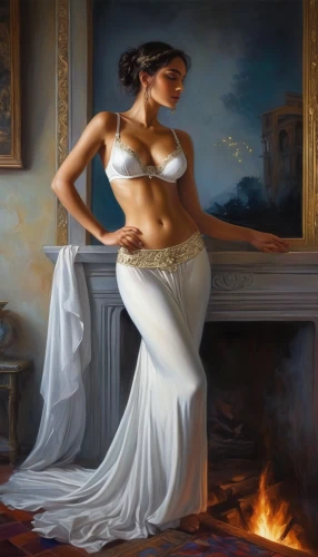 white silk,hildebrandt,habanera,white clothing,fantasy art,cleopatra,leia,romantic portrait,viveros,tretchikoff,poppea,girl with cloth,fantasy picture,girl in cloth,odalisque,fineart,vettriano,ancient egyptian girl,jasmine,italian painter,Conceptual Art,Daily,Daily 32