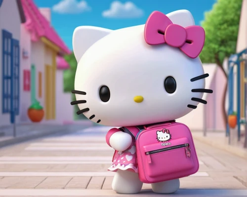 hello kitty,cute cartoon character,cute cartoon image,doll cat,cartoon cat,pink cat,meap,katty,cute cat,cate,eloise,schoolbag,backpack,tourister,sanrio,agnes,chatton,miao,pinki,muffy,Unique,3D,3D Character