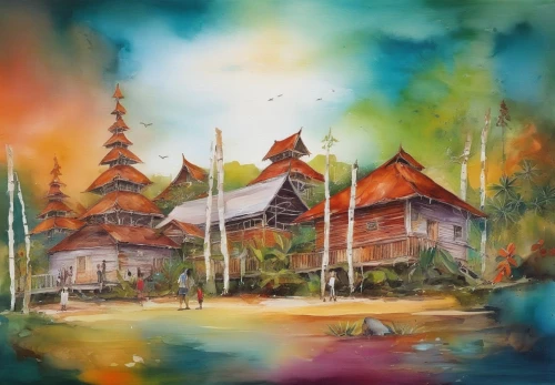 cambodge,thai temple,inle,siem reap,phnom,buddhist temple complex thailand,vientiane,phra nakhon si ayutthaya,cambodia,prabang,ayutthaya,siemreap,battambang,chiangmai,thailands,southeast asia,fishing village,thakhek,thailand,mandalay,Illustration,Paper based,Paper Based 04