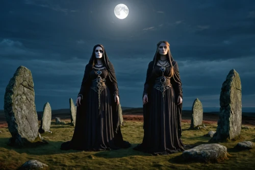 norns,sorceresses,priestesses,handmaidens,occultists,mourners,ring of brodgar,moonsorrow,monjas,cailleach,neopagans,covens,skyclad,nuns,brodgar,shepherdesses,canonesses,womenpriests,druids,witches,Illustration,American Style,American Style 07