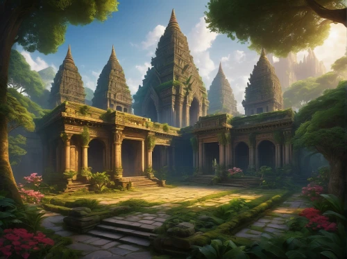 ancient city,cambodia,white temple,thai temple,angkor,bagan,ancient buildings,artemis temple,asian architecture,sukhothai,stone palace,ancient house,temples,baan,buddhist temple complex thailand,poseidons temple,pagodas,temple,khmer,mandalay,Conceptual Art,Fantasy,Fantasy 28