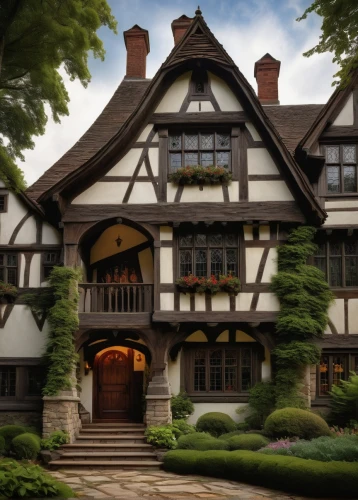 maplecroft,henry g marquand house,knight house,ravenswood,highstein,agecroft,witch's house,two story house,timbered,forest house,dreamhouse,briarcliff,half-timbered house,new england style house,marylhurst,greystone,crooked house,driehaus,house,townhome,Illustration,Retro,Retro 10