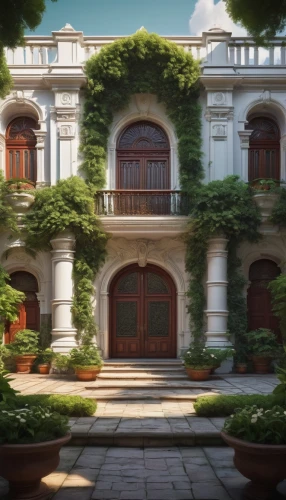 mansion,dreamhouse,palladianism,private house,house with caryatids,mansions,luxury home,garden elevation,hacienda,country estate,luxury property,estates,apartment house,palaces,ancient house,villa,beautiful home,sapienza,neoclassical,large home,Illustration,Realistic Fantasy,Realistic Fantasy 17