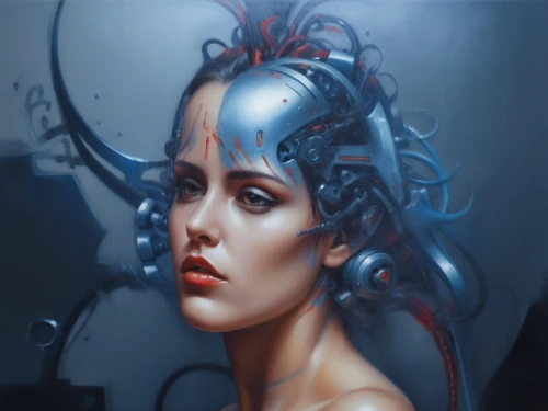 medusa,digital painting,blue enchantress,gynoid,naiad,world digital painting,tentacled,overpainting,fathom,fantasy portrait,undine,sedna,amphitrite,hydroid,witchblade,krita,blue painting,fantasy art,siren,cybernetic,Conceptual Art,Sci-Fi,Sci-Fi 03
