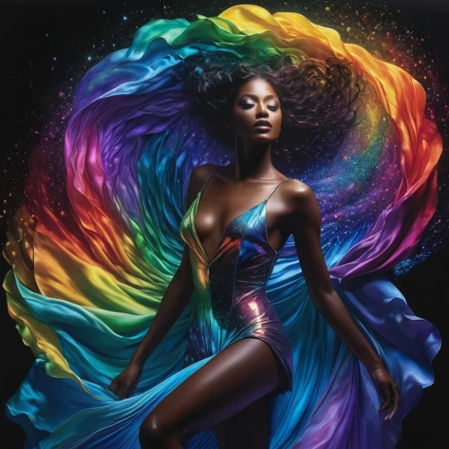 oluchi,ledisi,black woman,vibrantly,african american woman,azealia,gurira,bodypainting,vibrancy,badu,neon body painting,beautiful african american women,thandie,colorfulness,toucouleur,vibrance,coloristic,harmony of color,rainbow background,couleur,Photography,Fashion Photography,Fashion Photography 19