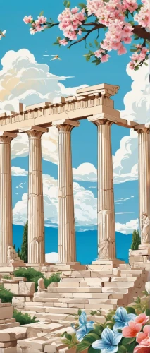 hellas,acropolis,hellenic,greek temple,parthenon,greece,akropolis,the parthenon,erechtheion,japanese sakura background,grecia,eleusinian,athens,erechtheus,grece,panathenaic,athenian,caesonia,ethniki,greek island,Unique,Design,Sticker