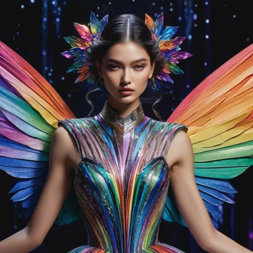 fairy peacock,rainbow butterflies,color feathers,flower fairy,fairy,glass wings,butterfly wings,fairie,prismatic,aurora butterfly,fairy queen,faerie,winged,yuhua,bird of paradise,faery,janome butterfly,prism,preen,fairy galaxy,Photography,Fashion Photography,Fashion Photography 14