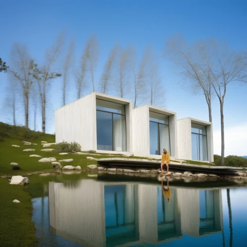 3d rendering,mirror house,cube stilt houses,render,renders,cubic house,modern house,house with lake,cube house,snohetta,renderings,archidaily,mies,amanresorts,model house,summer house,3d render,dunes house,siza,inverted cottage,Photography,General,Realistic