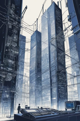 cybercity,mainframes,arcology,cyberworld,cyberport,cybertown,unbuilt,neuromancer,megastructure,monoliths,megastructures,cyberia,sedensky,coldharbour,cosmodrome,cyberworks,cyberspace,coruscant,cyberscene,datacenter,Illustration,Paper based,Paper Based 30