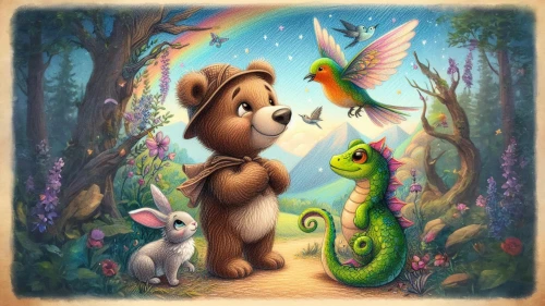 children's background,neopets,woodland animals,fairy forest,cute cartoon image,fairyland,forest animals,fairy world,fairytale characters,green animals,whimsical animals,faery,fairy tale character,hare trail,faires,faerie,sylbert,ostara,lapine,storybook character