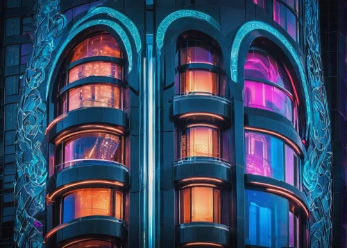 art deco,art deco ornament,colorful facade,row of windows,facade lantern,windows,stained glass windows,colored lights,glass facades,windowpanes,light paint,deco,stained glass,vivid sydney,art deco woman,old windows,neon ghosts,balconies,light art,colorful glass,Illustration,Vector,Vector 16