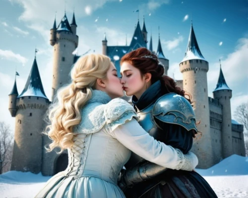 fairytale,frary,snogging,white rose snow queen,a fairy tale,fairytales,fairy tale,the snow queen,frozen,wlw,first kiss,refrozen,eternal snow,shippen,sapphic,girl kiss,swath,romantic scene,magical moment,boy kisses girl