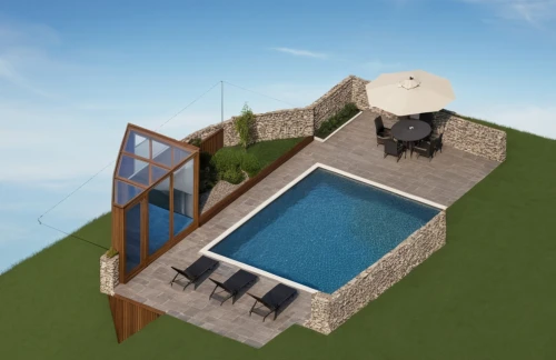 roof top pool,dug-out pool,outdoor pool,pool house,swimming pool,3d rendering,infinity swimming pool,sketchup,piscine,swim ring,barbecue area,pool bar,3d render,artificial grass,roof terrace,piscina,summer house,render,3d rendered,roof landscape,Photography,General,Realistic