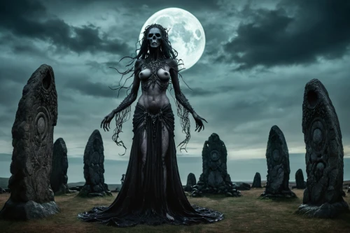 hecate,moonsorrow,hekate,malefic,norns,sirenia,covens,priestess,skyclad,gothic woman,martyrium,cailleach,sepulcher,sorceresses,vodun,mourners,moonspell,brodgar,invoking,dark angel,Illustration,Realistic Fantasy,Realistic Fantasy 47