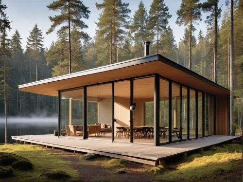 house in the forest,forest house,snohetta,cubic house,summer house,inverted cottage,timber house,prefab,electrohome,the cabin in the mountains,prefabricated,wooden sauna,small cabin,arkitekter,weyerhaeuser,summerhouse,pool house,sognsvann,bohlin,3d rendering,Illustration,Retro,Retro 06