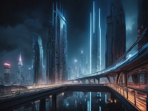 futuristic landscape,futuristic architecture,coruscant,cybercity,metropolis,arcology,guangzhou,futuristic,cybertown,cityscape,fantasy city,cyberport,dystopian,city at night,superhighways,shanghai,coruscating,cyberpunk,black city,urban towers,Conceptual Art,Sci-Fi,Sci-Fi 02