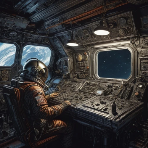 spaceship interior,the interior of the cockpit,sci fiction illustration,cockpit,astronaut,flightdeck,spaceway,spaceflight,spacesuits,astronautics,spacelab,space art,cockpits,spacewalker,spacesuit,spacewalking,astronautic,spacewalkers,deep space,spacefaring,Illustration,Black and White,Black and White 01