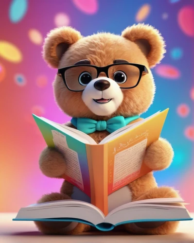 3d teddy,berenstain,cute bear,bookstar,tutor,reading owl,intelectual,bearishness,is reading,reading,bear teddy,plush bear,relaxing reading,reading glasses,teddy bear,scandia bear,read a book,to study,scholastic,lectura,Unique,3D,3D Character