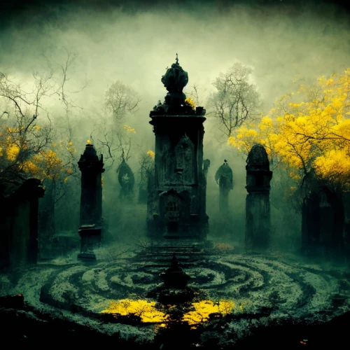 old graveyard,samhain,graveyards,sepulcher,gothic,cemetary,burial ground,haunted cathedral,mystical,graveyard,covens,necropolis,halloween background,gothic style,autumn fog,dark gothic mood,hallowed,mourners,forest cemetery,fantasy picture