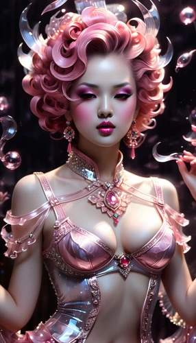 derivable,water pearls,wet water pearls,mesmero,oiran,tumbling doll,pearlescent,fantasy woman,rhodamine,rose quartz,bjd,female doll,concubine,euphemia,oriental princess,3d fantasy,arundhati,pearls,lychee,rubber doll,Conceptual Art,Sci-Fi,Sci-Fi 01
