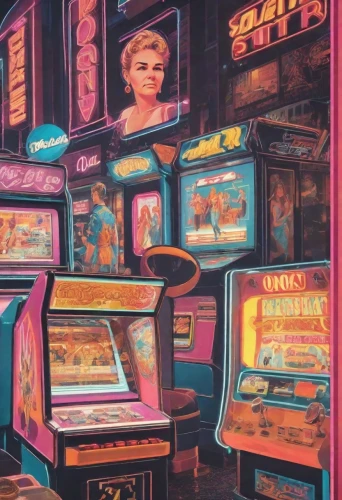 pinball,slot machines,arcade games,jukebox,slot machine,arcade,slots,arcades,robotron,supercasino,multiball,casinos,retro women,arcading,racinos,vintage art,lachapelle,soda fountain,jukeboxes,retro woman,Digital Art,Classicism