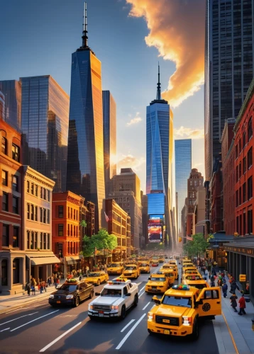 new york taxi,newyork,new york streets,new york,city scape,nyclu,new york skyline,manhattan,cityscapes,1 wtc,tishman,one world trade center,taxicabs,manhattan skyline,world trade center,nytr,manhattanite,minicabs,freedom tower,tall buildings,Illustration,Realistic Fantasy,Realistic Fantasy 26