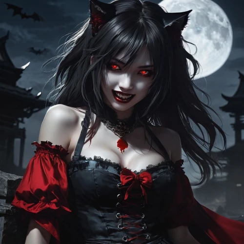 morgana,vampire woman,vampire lady,demoness,vampyre,vampyres,vampire,halloween black cat,bedevil,vampiric,gothic woman,salem,vampy,blackwolf,vampiro,vampirism,kurohime,carmilla,morrigan,azami,Conceptual Art,Fantasy,Fantasy 11
