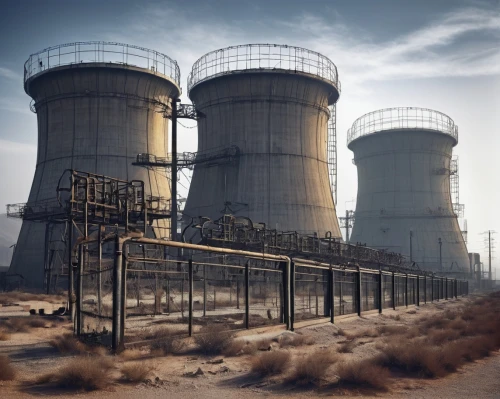 wastelands,cosmodrome,cooling towers,industrial landscape,cooling tower,nuclear waste,powerplants,powerplant,desalination,aramco,chemical plant,lignite power plant,thermal power plant,power towers,desulfurization,mojave desert,salination,polynuclear,wasteland,nuclearisation,Illustration,Black and White,Black and White 02
