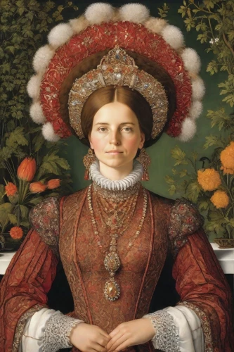 arcimboldi,elizabeth i,latynina,noblewoman,portrait of a woman,perugini,arcimboldo,tymoshenko,timoshenko,tudor,woman holding pie,principessa,portrait of a girl,the hat of the woman,habanera,female portrait,queen anne,elizabethan,folk costume,noblewomen,Digital Art,Classicism