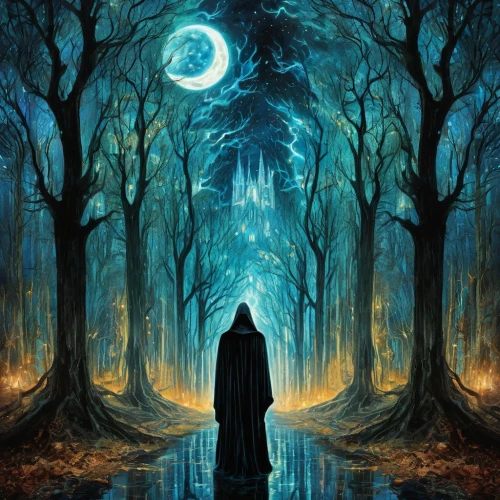 moonsorrow,the mystical path,raistlin,druidry,fantasy picture,thingol,magick,wiccan,crone,holy forest,cadfael,hecate,grimm reaper,qabalah,mirkwood,witchfinder,elfland,druids,norns,the path,Illustration,Realistic Fantasy,Realistic Fantasy 46