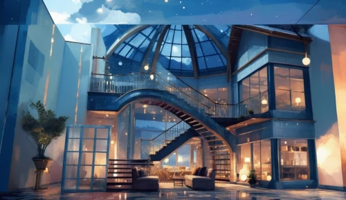 spiral staircase,dreamhouse,winding staircase,mirror house,staircase,luxury home interior,lofts,spiral stairs,outside staircase,cubic house,circular staircase,staircases,3d rendering,penthouses,futuristic architecture,sky space concept,luxury home,luxury property,frame house,stairways,Photography,General,Realistic